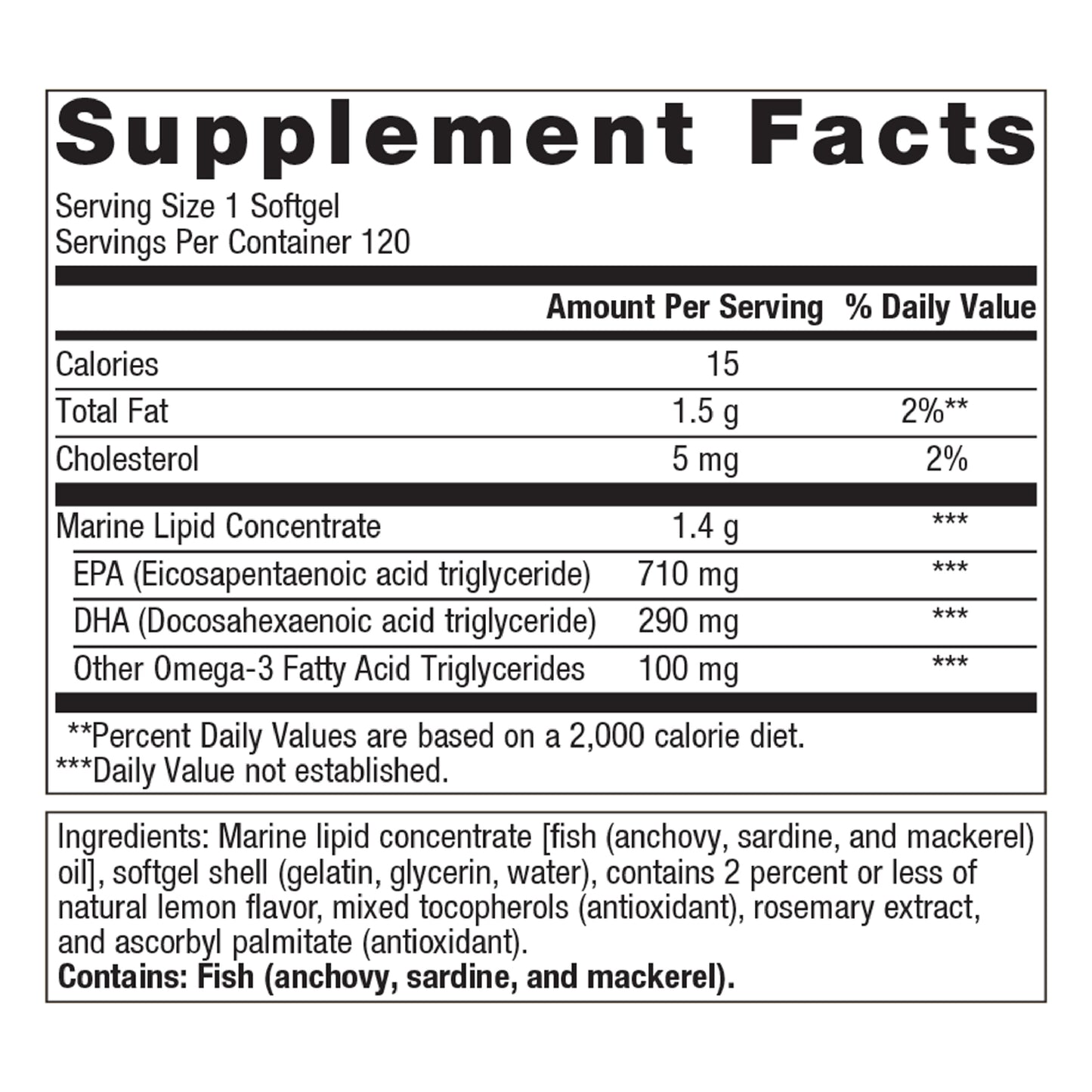 Omegagenics Fish Oil EPA-DHA 1000 - Omega-3 Fish Oil Supplement - for Heart Health, Musculoskeletal Health & Immune System Health* - with DHA & EPA - 120 Softgels